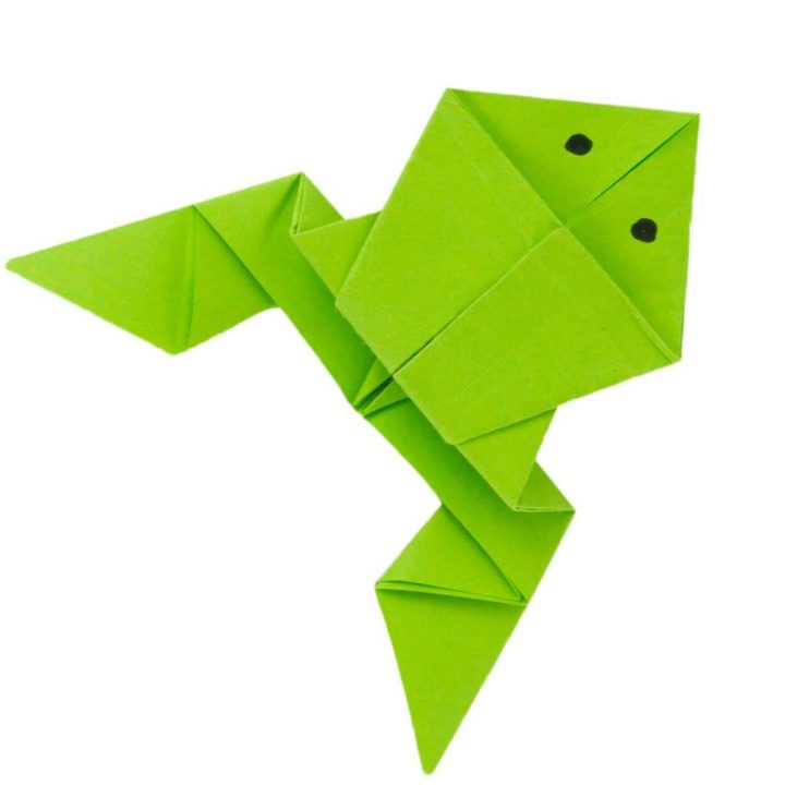 Origami Frosch, Frosch Basteln, Frosch Falten, Einfach innen Ausmalbild