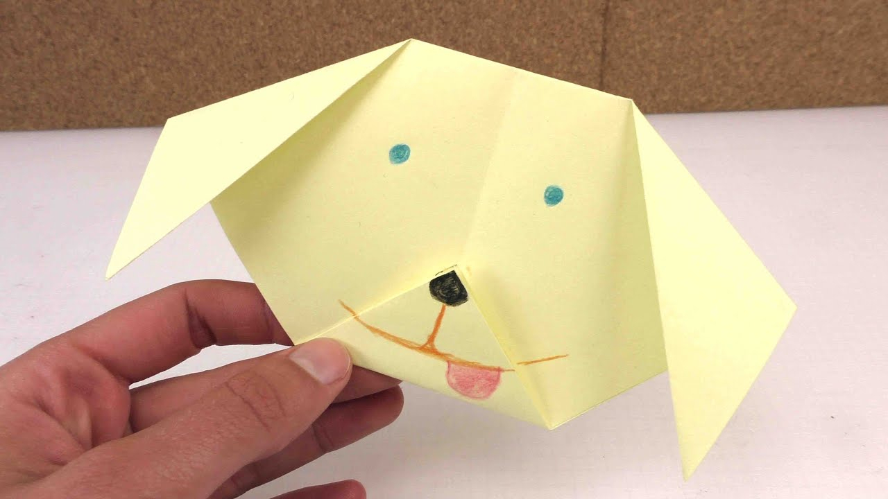 Origami Hund Leicht Selber Machen - Ganz Einfach Einen Hund Aus Papier  Falten - Anleitung Deutsch bestimmt für Bastelvorlage Hund