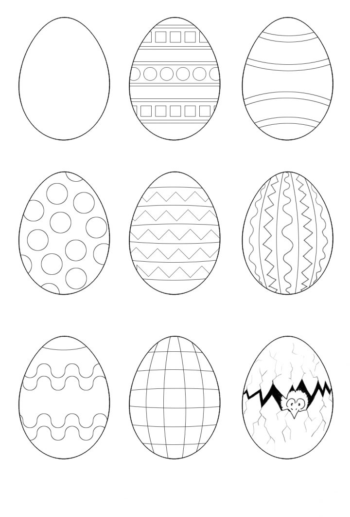 Osterei Malvorlagen | Ostern Zeichnung, Osterei Ausmalbild mit Ostereier Malvorlagen Kostenlos