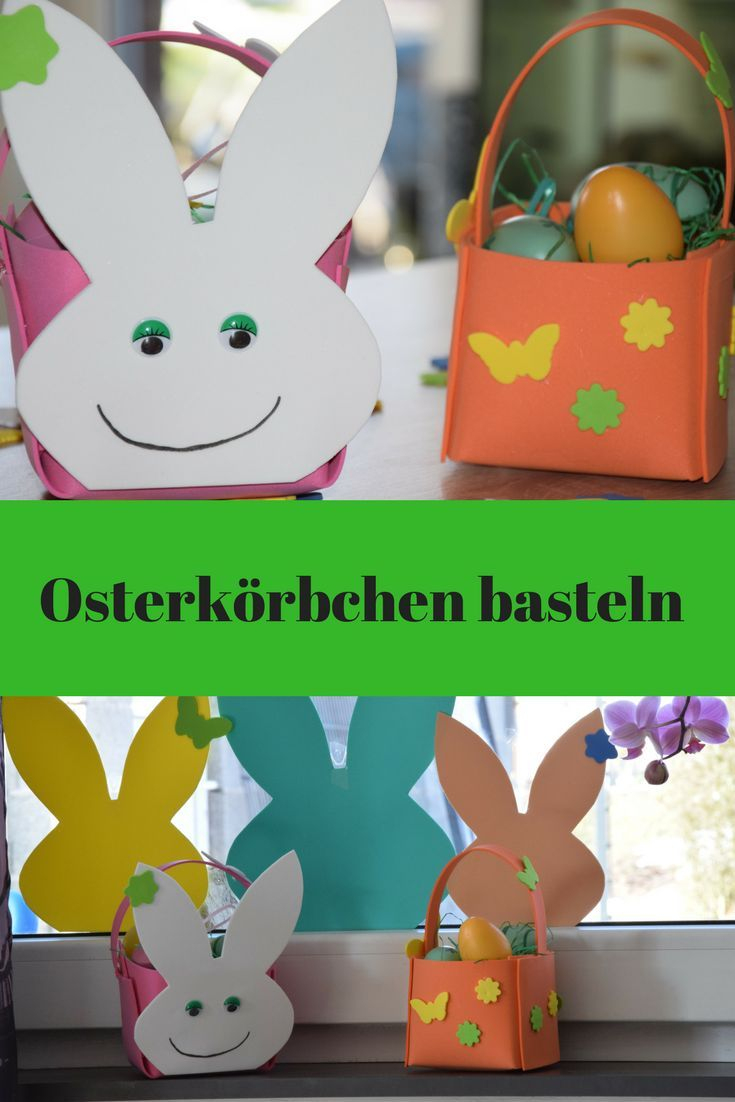 Osterkörbchen Und Hasen Aus Moosgummi (Werbung) (Mit Bildern für Moosgummi Bastelvorlagen