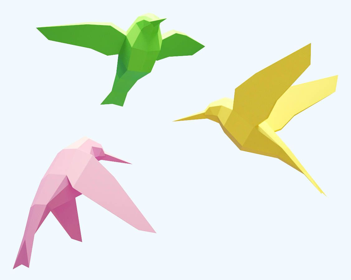 Papercraft Vögel, Wie Man 3D-Papier-Handwerk, Papier mit Fliegender Vogel Basteln