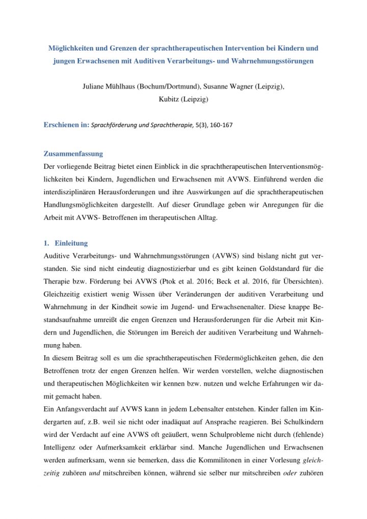 Pdf) Möglichkeiten Und Grenzen Der Sprachtherapeutischen bei Wahrnehmungsstörungen Bei Erwachsenen