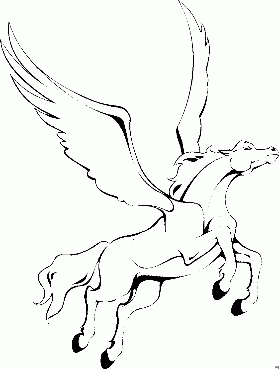 Pegasus Fliegt Ausmalbild &amp; Malvorlage (Phantasie) verwandt mit Pegasus Ausmalbilder