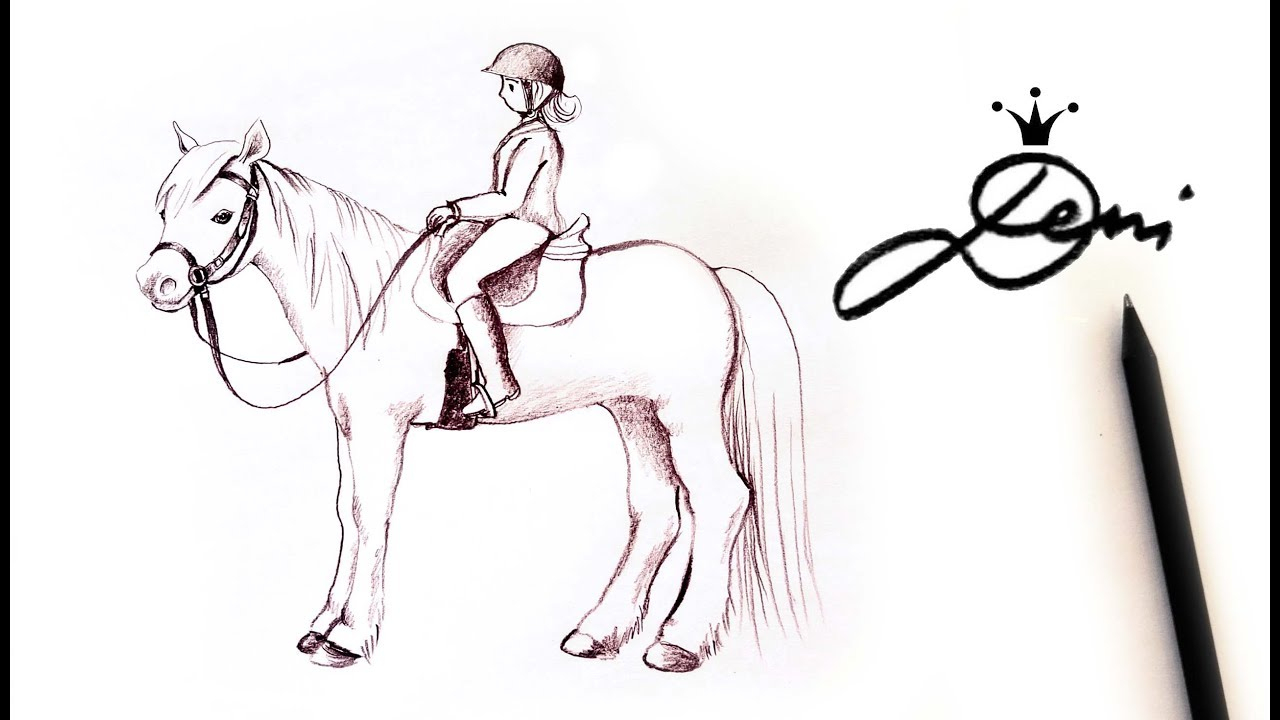Pferd Mit Reiter Zeichnen Lernen Mit Bleistift 🏇 How To Draw A Horse With  Rider 🐎 Рисува Кон С Ездач bei Pferde Malen Lernen