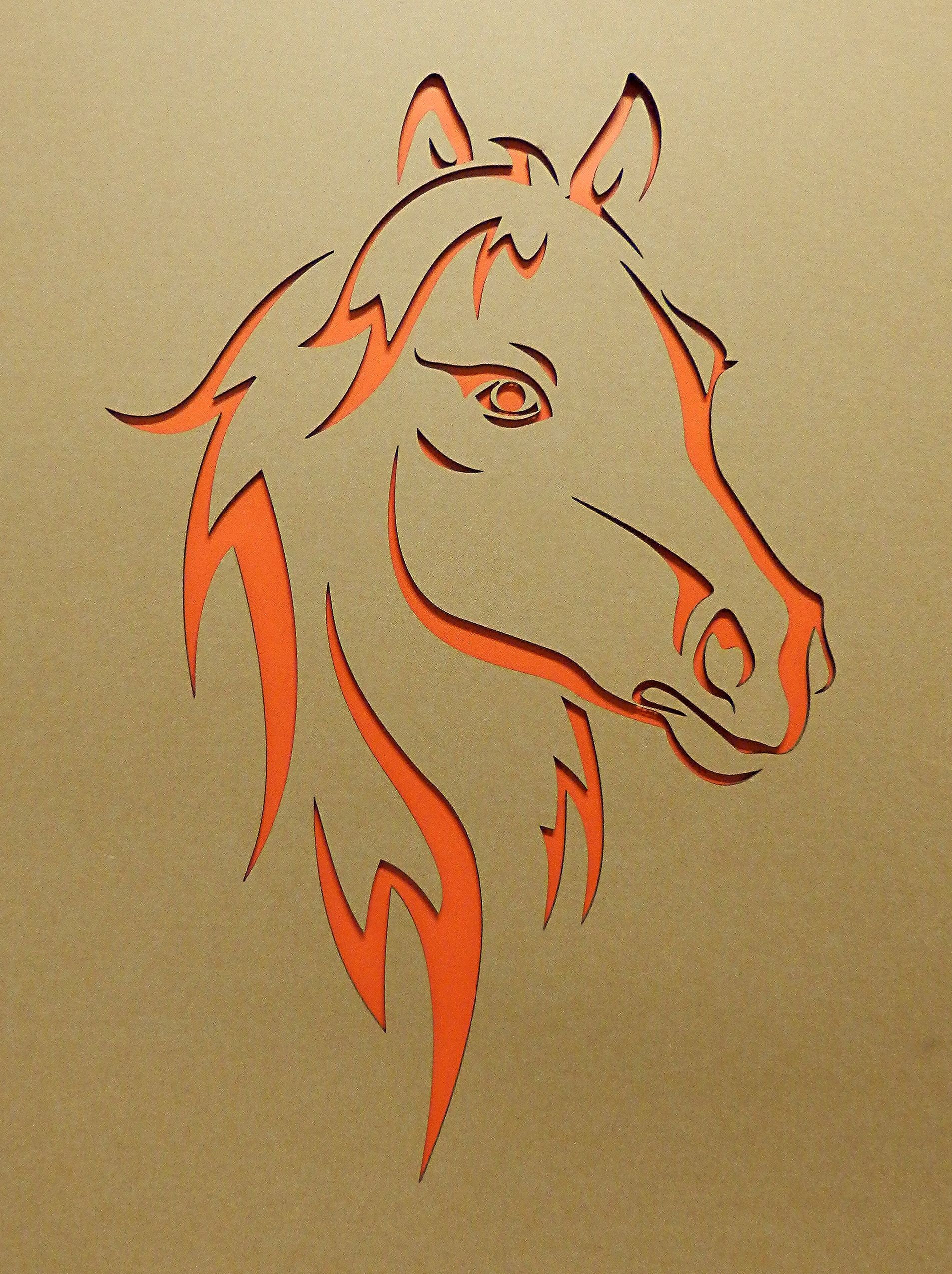 Pferdekopf Lasergestanzt Pappkarton (Mit Bildern innen Pferdekopf Vorlage