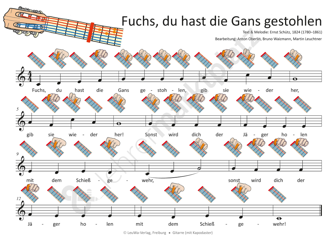 Pin Auf Music First innen Fuchs Du Hast Die Gans Gestohlen Noten