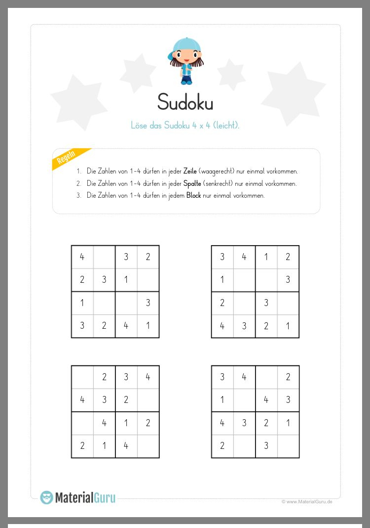 Pin Von Caty Bertram Auf Sudoku Kinder (Mit Bildern verwandt mit Kindersudoku