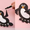 Pinguin Basteln Mit Kindern - Anleitung Und Ideen - Talu.de mit Pinguin Bastelvorlage