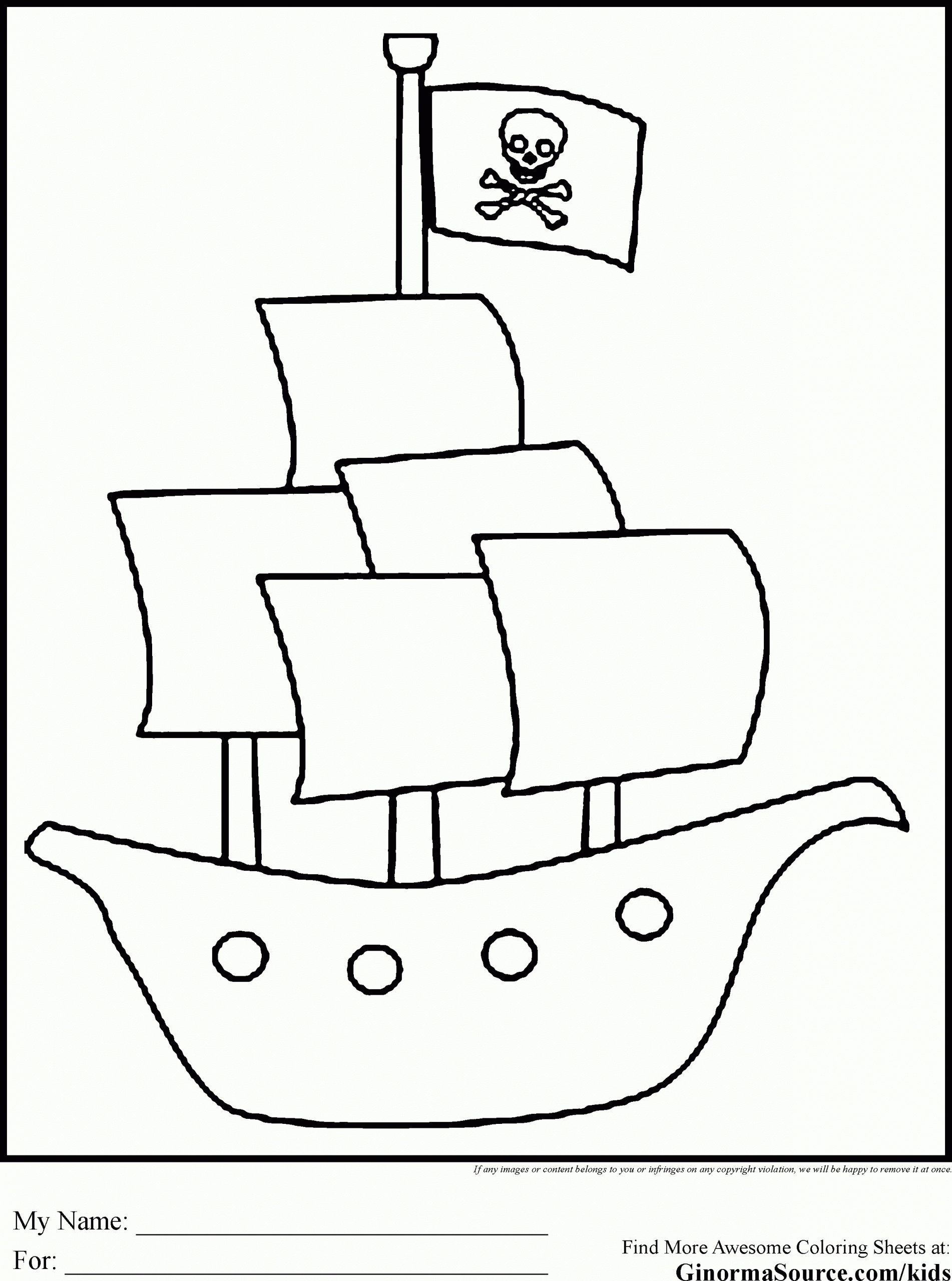 Pirate Coloring Pages | Korsan Gemileri, Boyama Sayfaları ganzes Malvorlage Piratenschiff