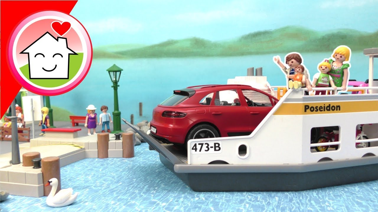 Playmobil Film Familie Hauser Auf Dem Wasser Unterwegs - Geschichten Für  Kinder über Autofähre Playmobil