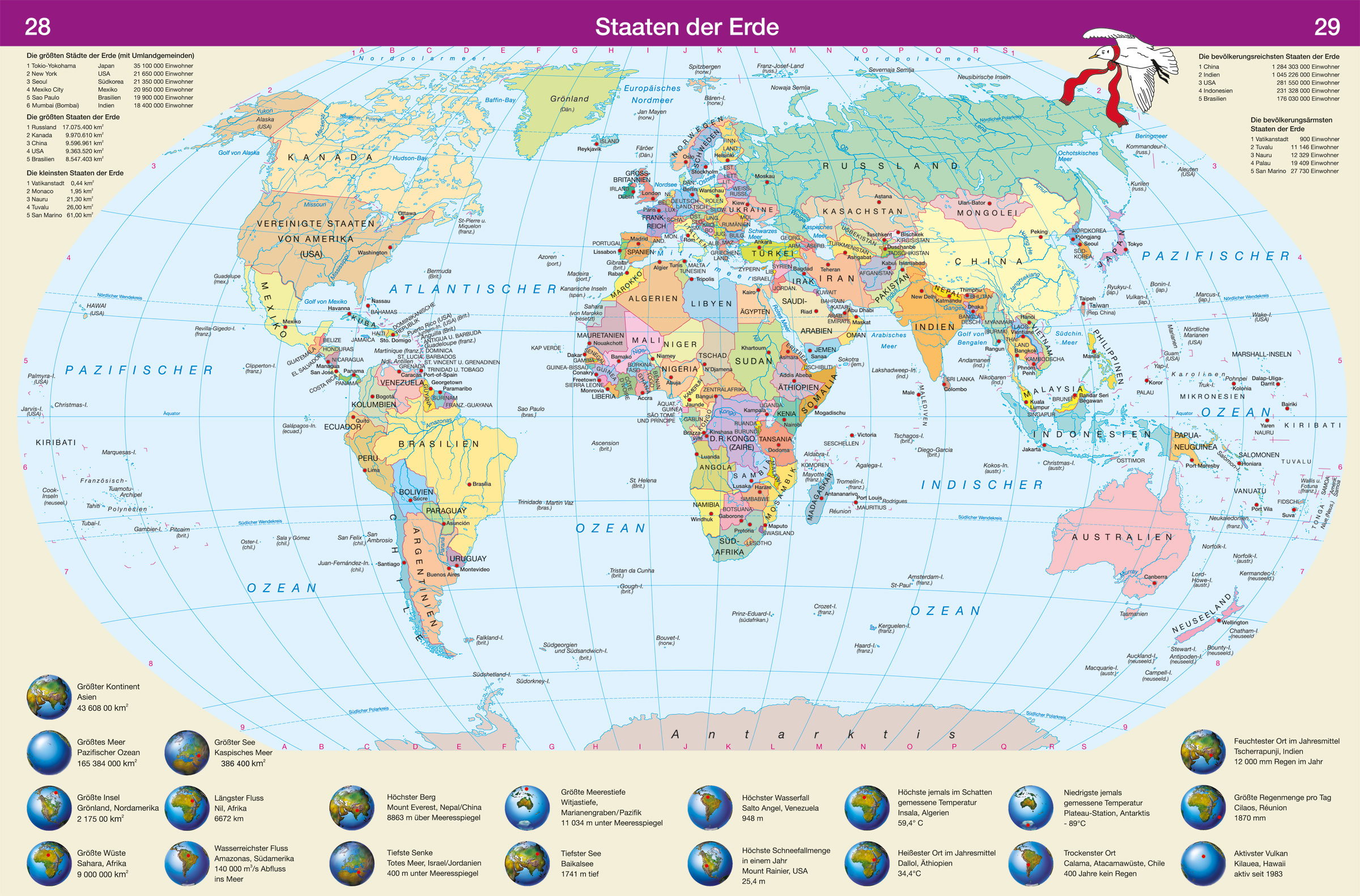 Politisch-Administrative Karten für Länder Der Erde Karte