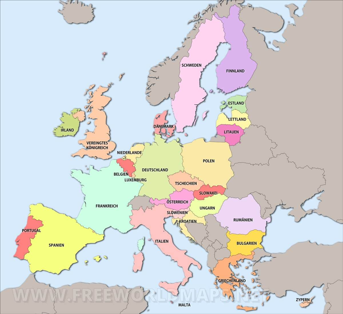 Politische Europa Karte - Freeworldmaps in Europakarte Zum Ausdrucken