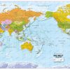 Politische Weltkarte Pazifik Zentriert Deutsch Großformat 192 X 122Cm über Weltkarte Länder Beschriftet Deutsch
