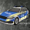 Polizei Polizeiauto Aufnäher Bügelbild Aufbügler (Mit ganzes Bilder Polizeiauto