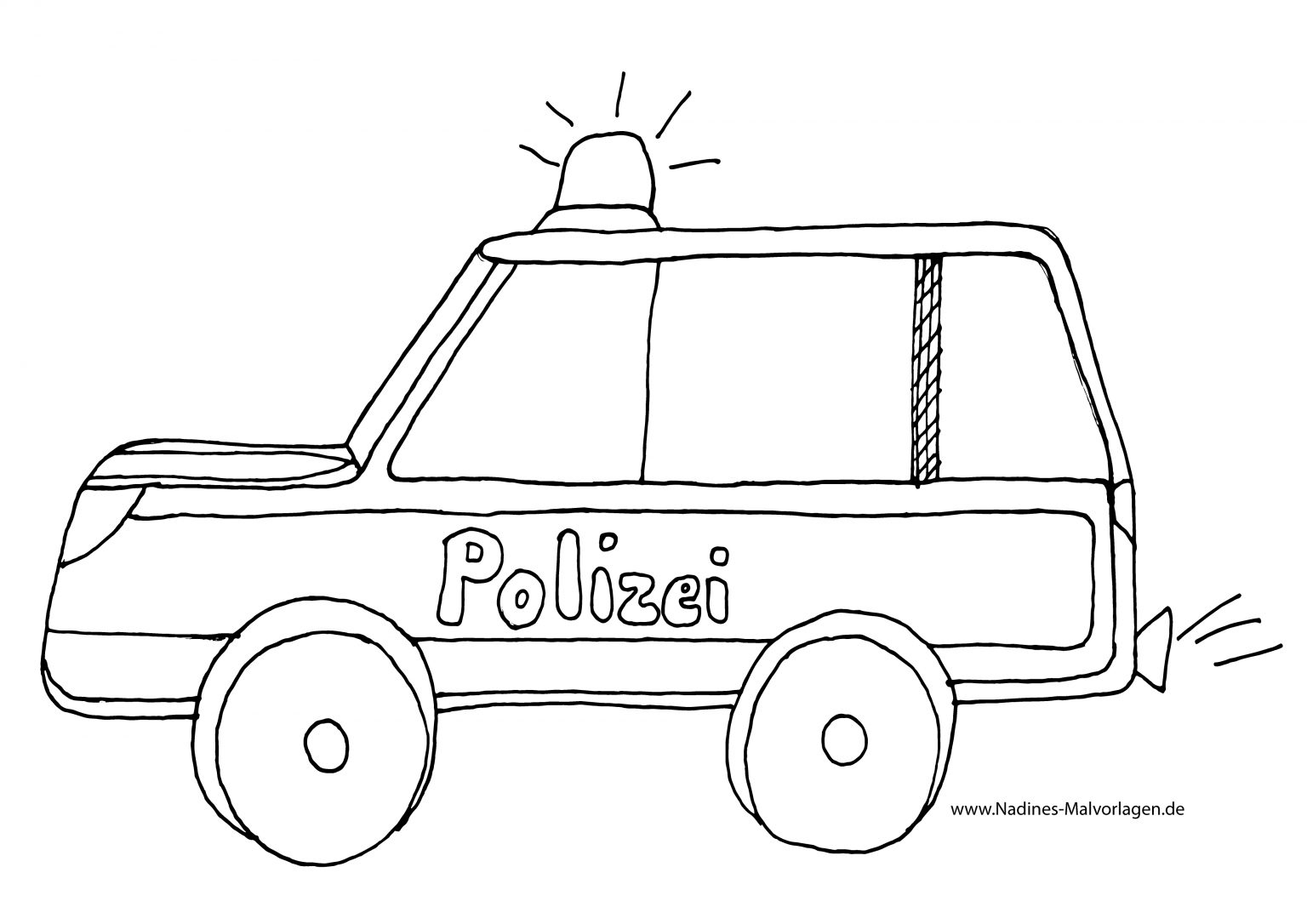 polizeiauto mit blaulicht ausmalbild 78 malvorlage polizei