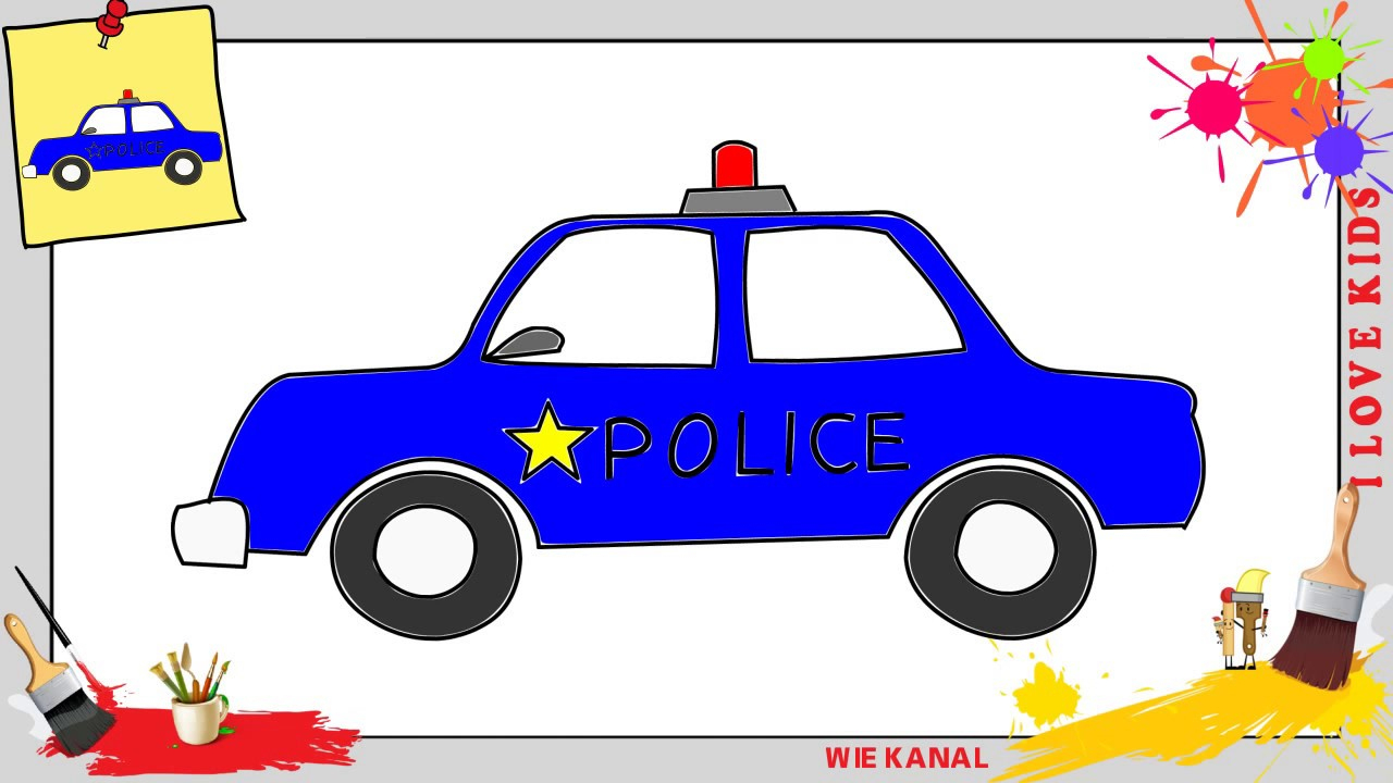 Polizeiauto Zeichnen Schritt Für Schritt Für Anfänger &amp; Kinder - Zeichnen  Lernen bei Polizeiauto Malen
