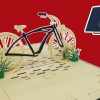 Pop Up 3D Karte Zum Geburtstag - 3D Klappkarte Fahrrad über Bastelvorlage Fahrrad