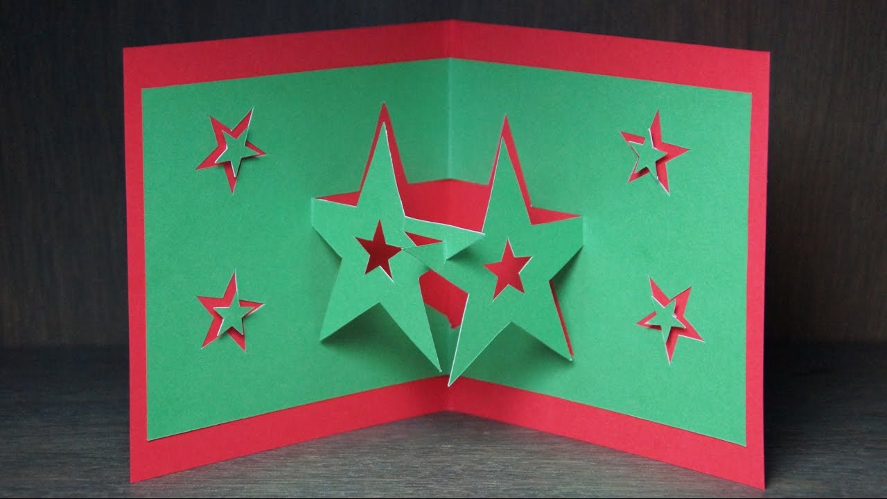 Pop Up Star Card - Diy innen Bastelideen Für Weihnachten Kostenlos