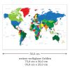 Postereck Leinwand 0666 - Politische Weltkarte, Laender für Weltkarte Mit Hauptstädten