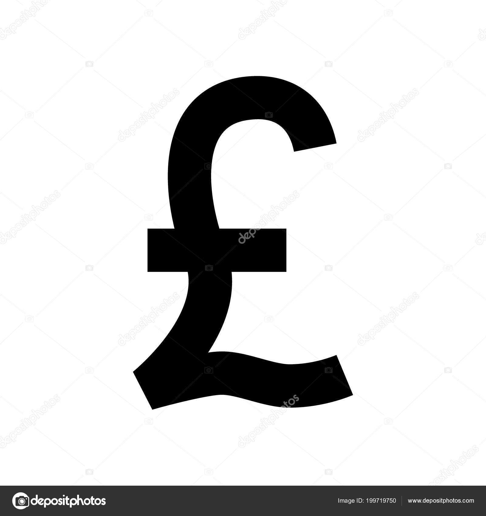 Pound Currency Symbol Black Silhouette British Pound Sign für Zeichen Für Pfund