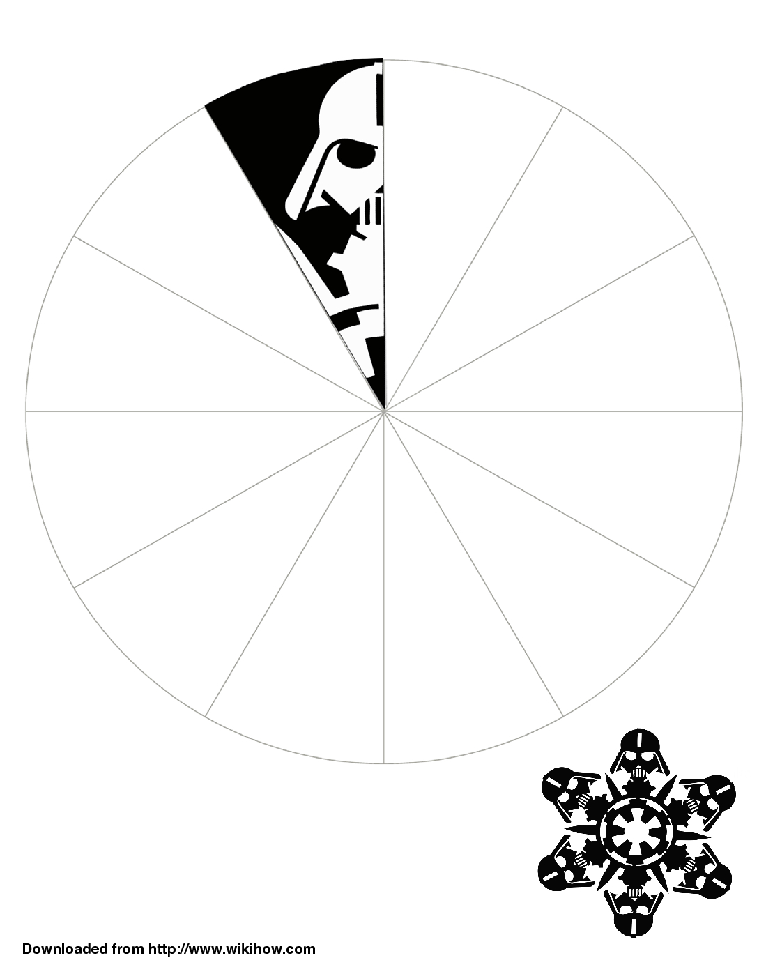 Printable Darth Vader Snowflake Template - Wikihow ganzes Vorlage Schneeflocke Scherenschnitt