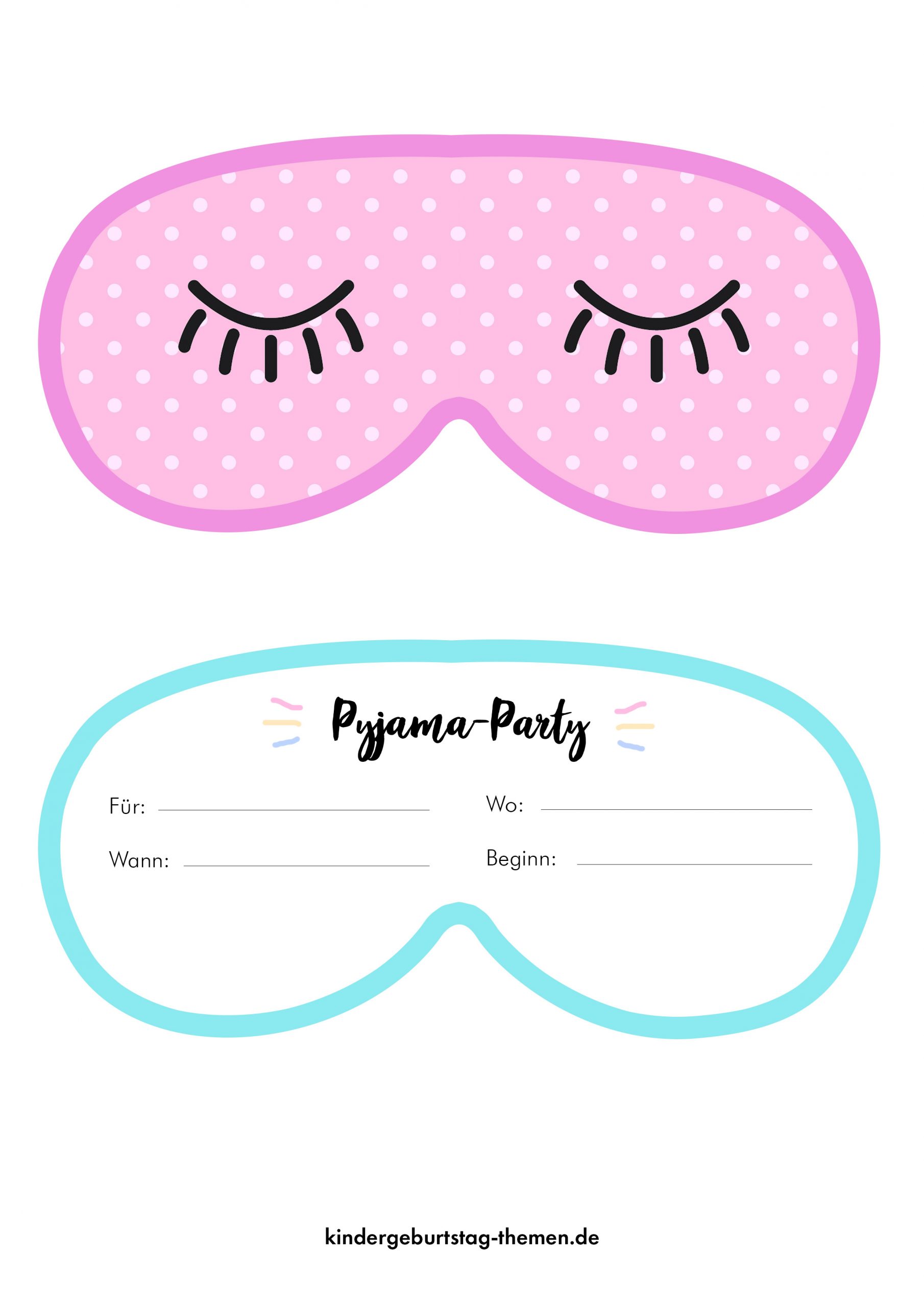 Pyjama Party Einladung: Kreative Einladungskarten In Pdf bestimmt für Einladung Übernachtungsparty Kostenlos