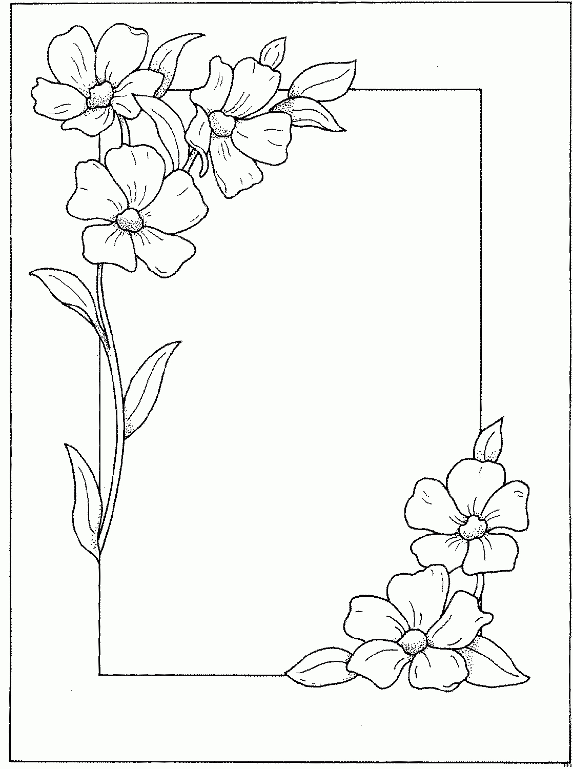 Rahmen Blumen In Den Ecken Ausmalbild &amp; Malvorlage (Blumen) bei Window Color Malvorlagen Blumen