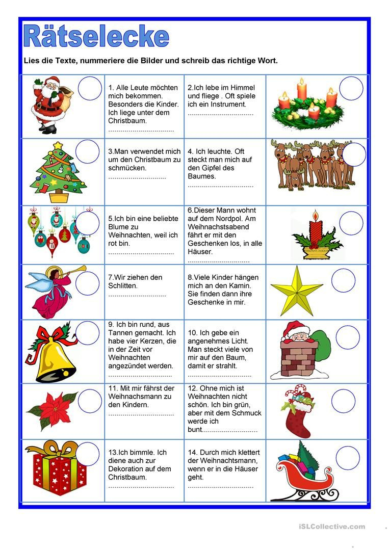 Weihnachtsrätsel Für Kindergartenkinder - kinderbilder.download