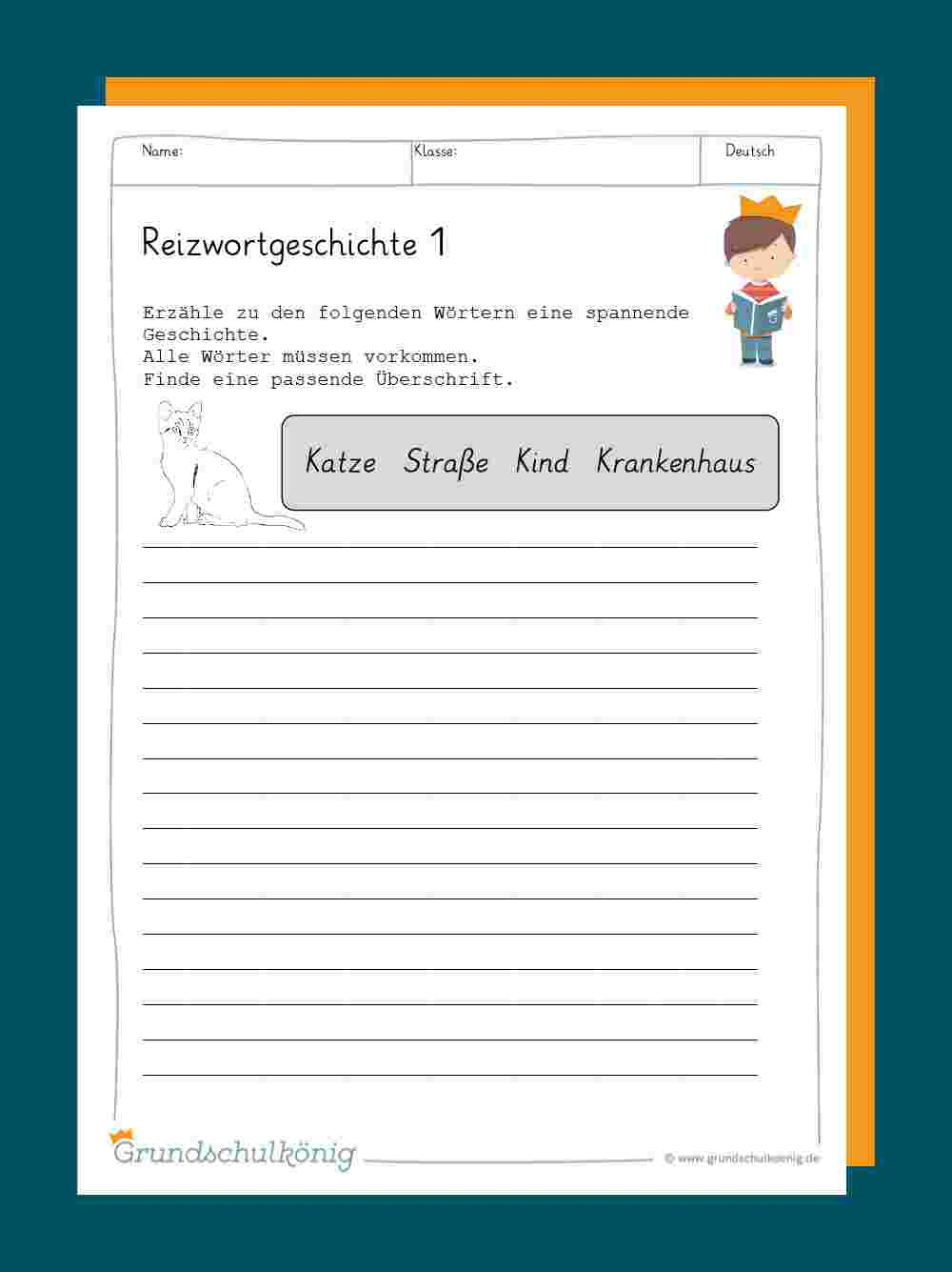 Reizwortgeschichte innen 4 Klasse Deutsch Geschichte Schreiben