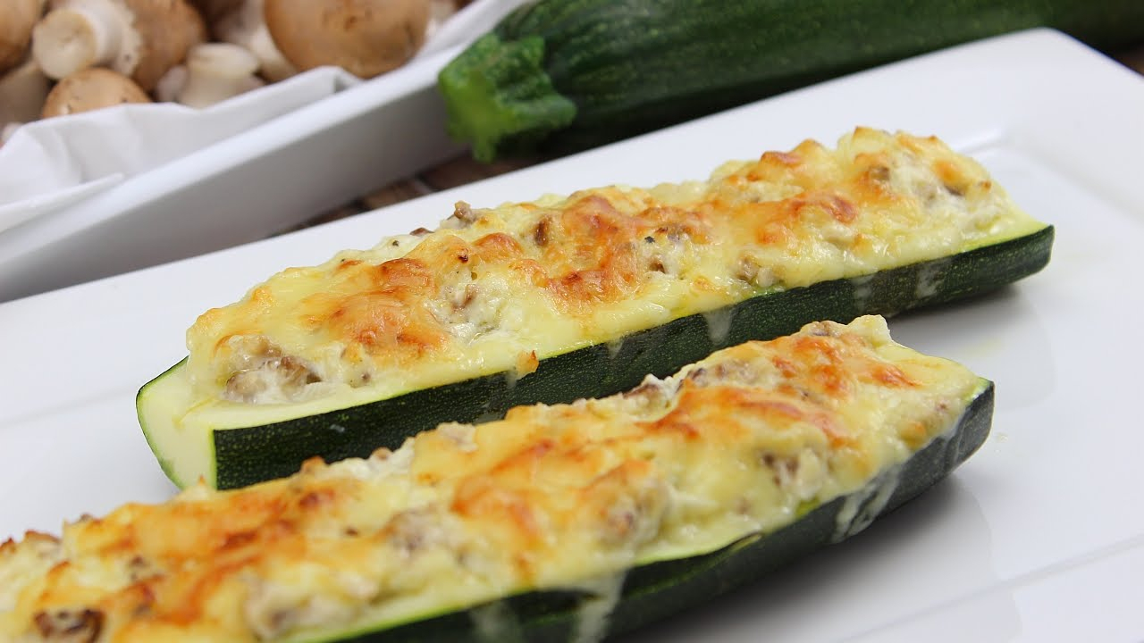 Rezept: Gefüllte Zucchini Aus Dem Ofen bestimmt für Zucchini Mit Hackfleisch Und Käse Überbacken