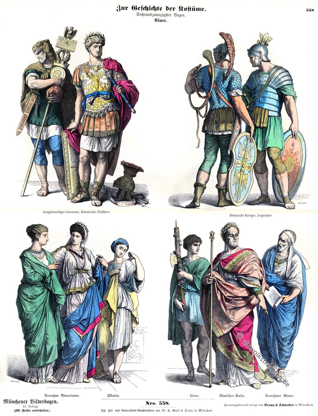 Römer Der Antike. Römische Kostüme. Militär, Bürgerlich, Adel. mit Römische Krieger
