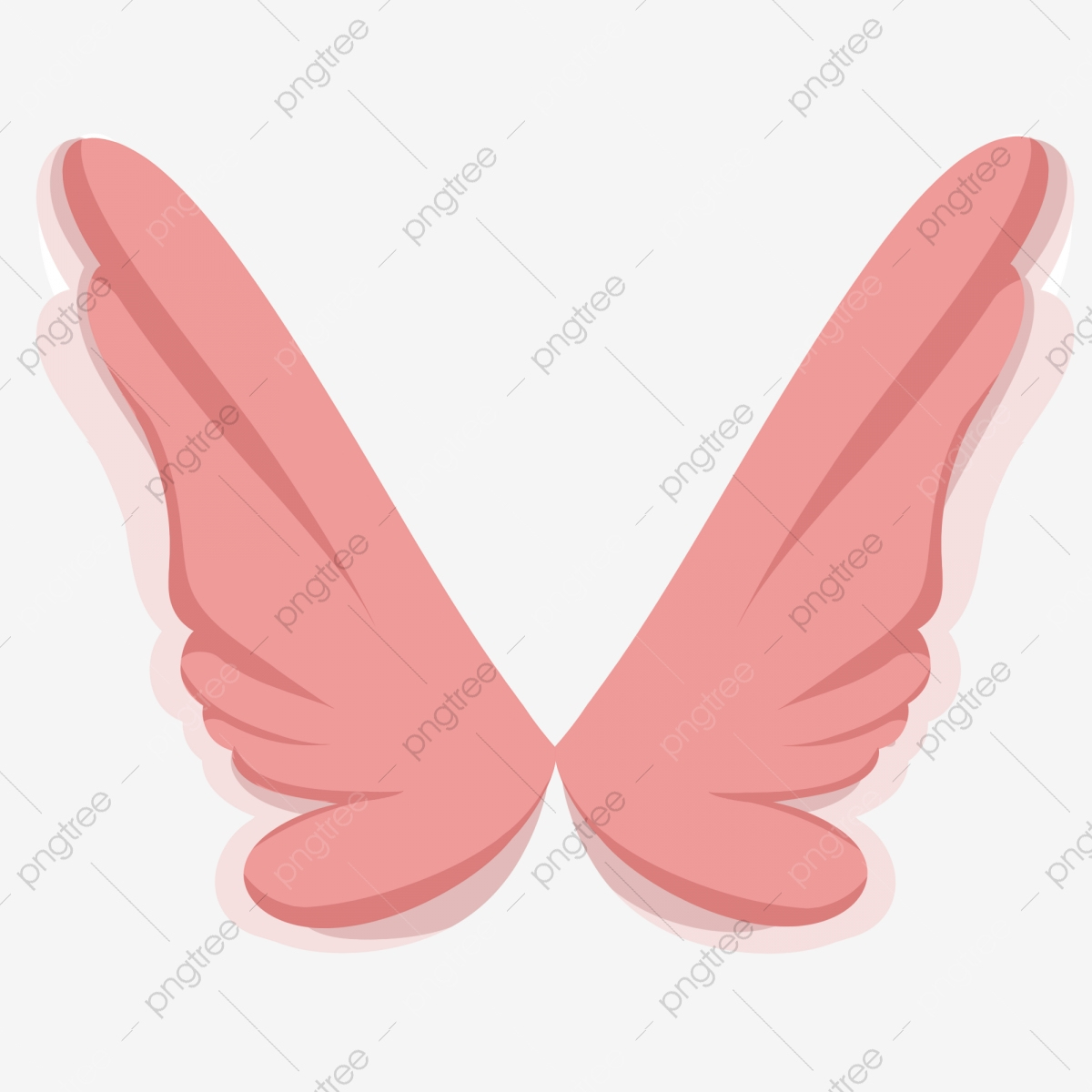 Rosa Flügel Engelsflügel Karikaturhand Gezeichnet Feder in Engelsflügel Gezeichnet
