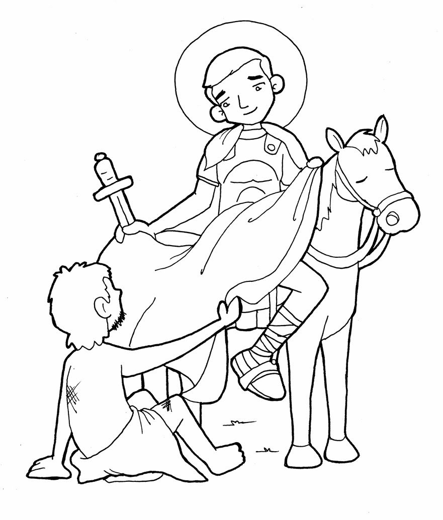 Saint Martin Catholic Coloring Page Feast Day Is November 11 verwandt mit Ausmalbilder Sankt Martin Mit Pferd