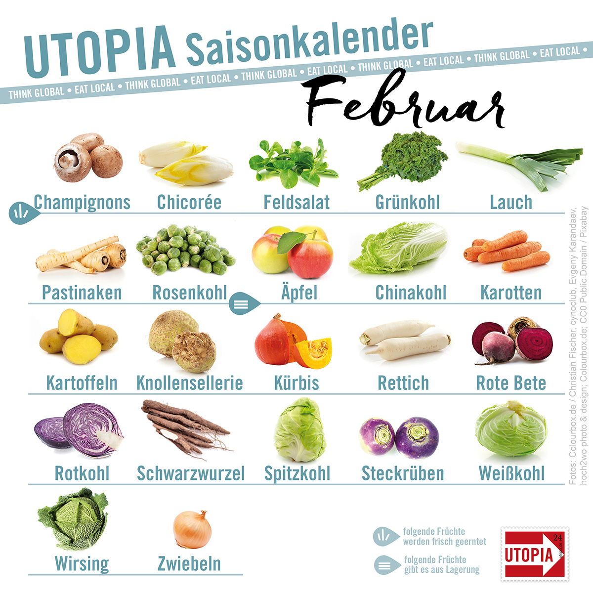 Saisonkalender: Das Gibt's Im Februar - Utopia.de für Bilder Obst Und Gemüse Zum Ausdrucken
