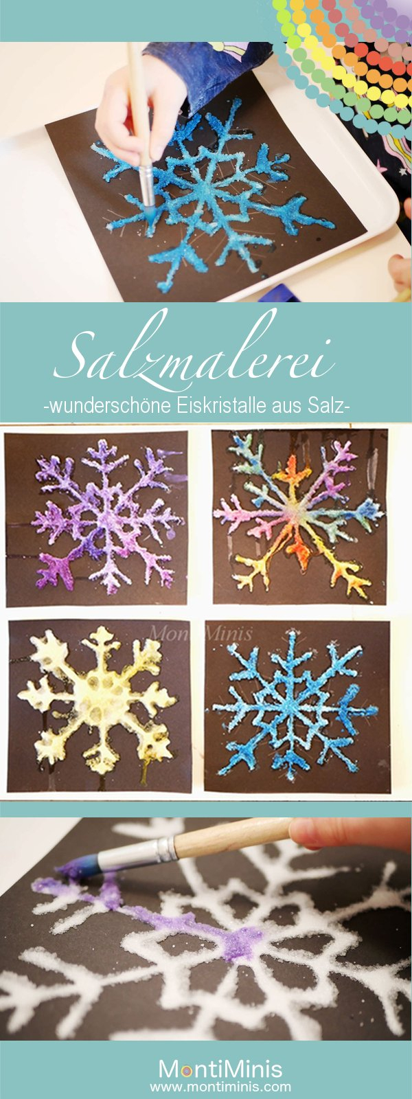 Salzmalerei - Bunte Eiskristalle Aus Salz - Montessori Blog verwandt mit Eiskristalle Malen
