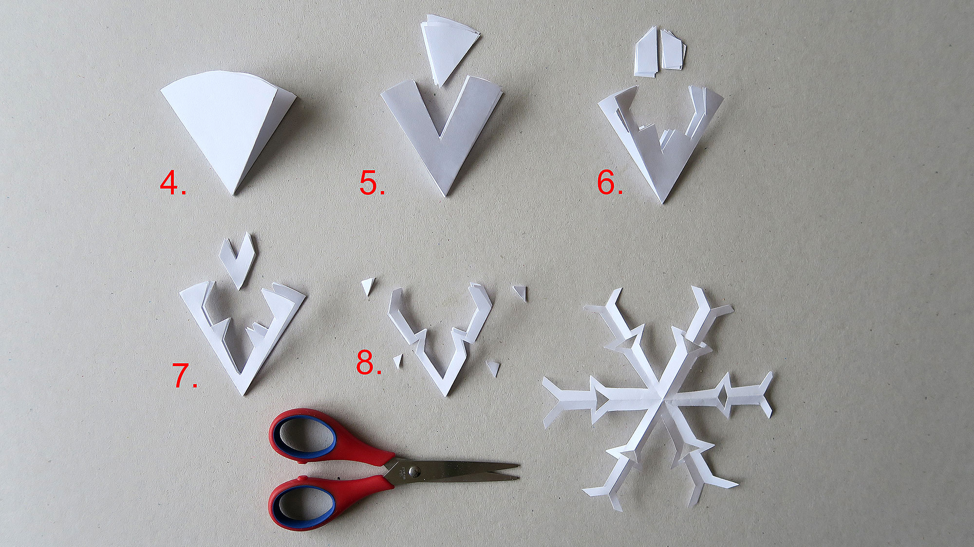 Scherenschnitt In 3D - Eine Einfache Schneeflocke | Famigros innen Scherenschnitt Schneeflocke Anleitung