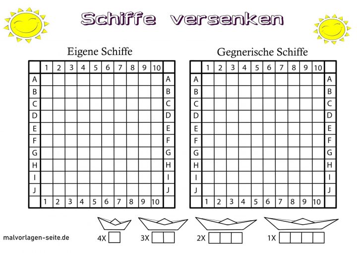 Schiffe Versenken Spielen - Kostenlose Vorlagen Und Spielregeln bei Schiffe Versenken Kostenlos Spielen