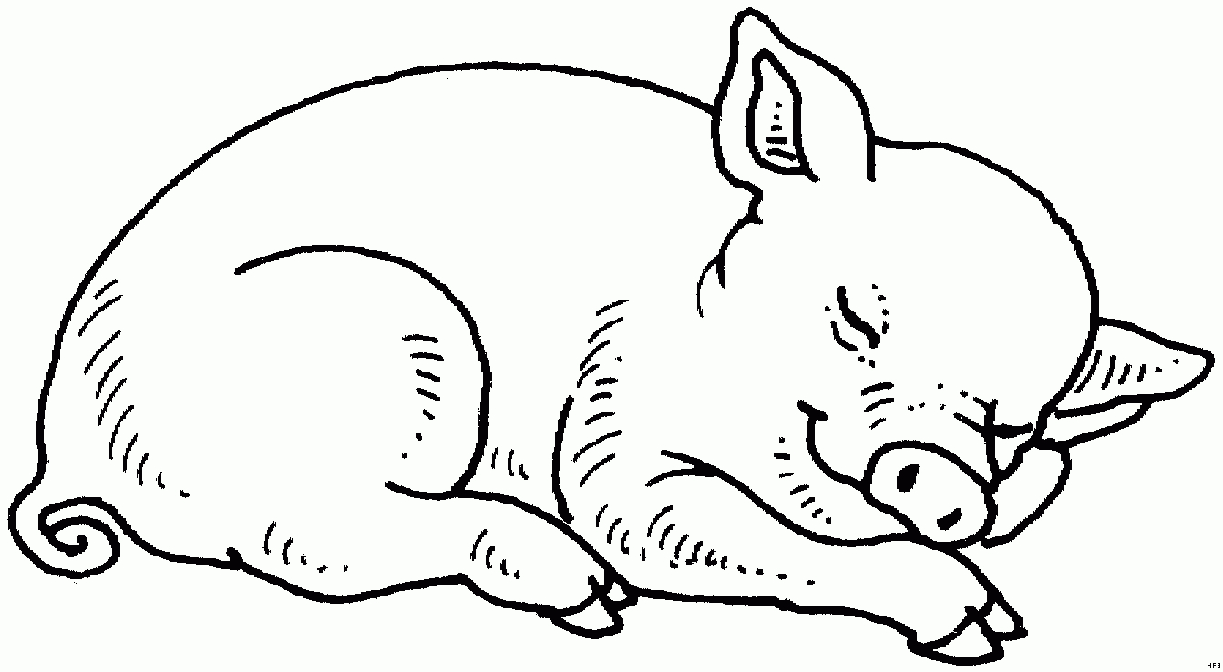 Schlafendes Schwein Ausmalbild &amp; Malvorlage (Tiere) in Ausmalbild Schwein