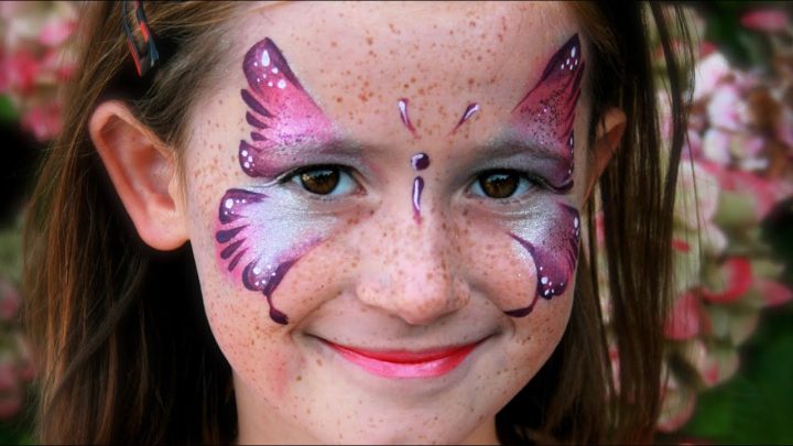 Schmetterling Schminken - Rosa Schmetterling Kinderschminken Vorlage &amp;  Anleitung verwandt mit Kinderschminken Anleitung Schmetterling