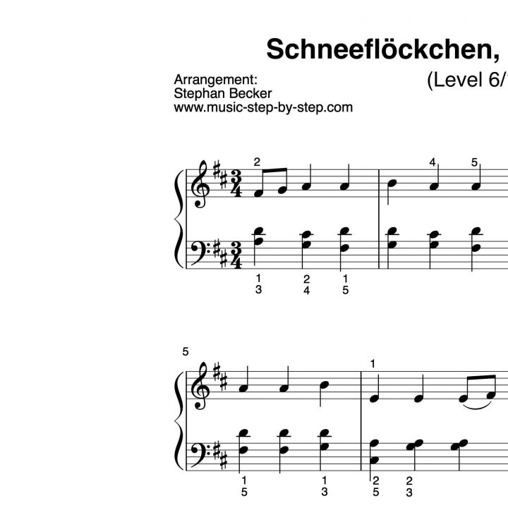 &quot;schneeflöckchen, Weißröckchen&quot; Für Klavier (Level 6/10) | Inkl. Aufnahme  Und Text mit Schneeflöckchen Weißröckchen Noten Klavier