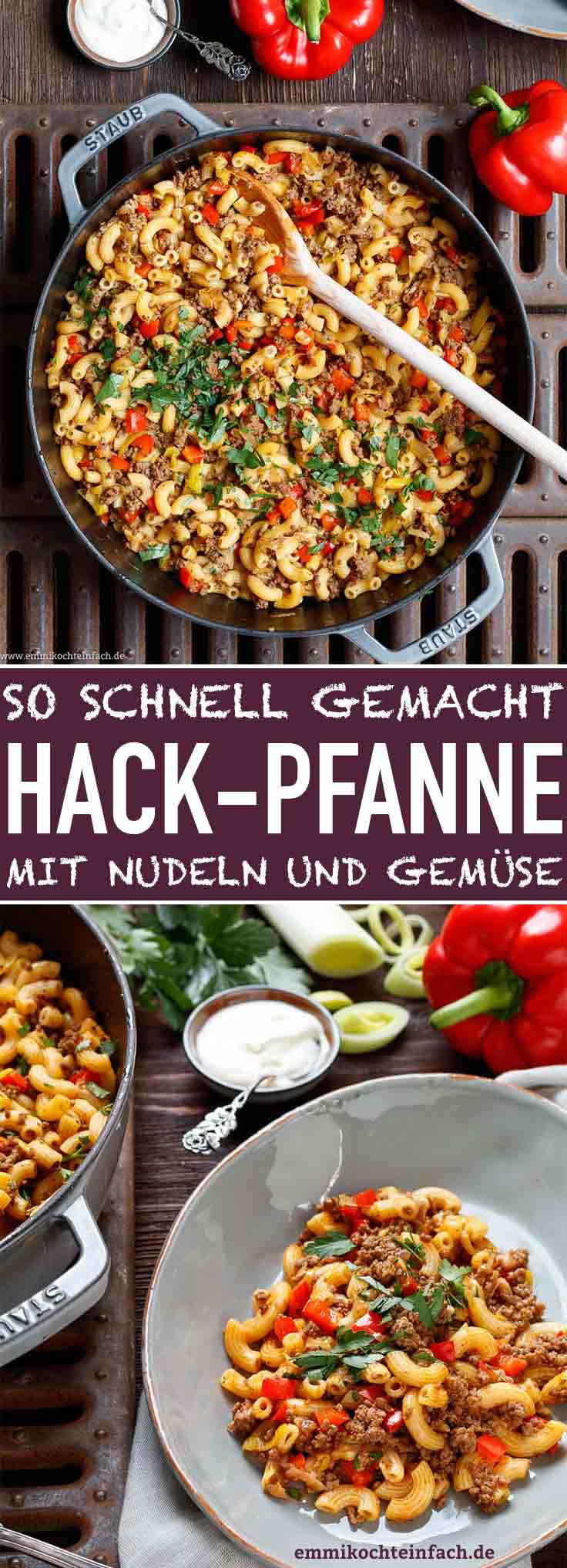 Schnelle Hackpfanne Mit Hörnchennudeln &amp; Gemüse für Hackfleisch Rezepte Schnell Und Lecker
