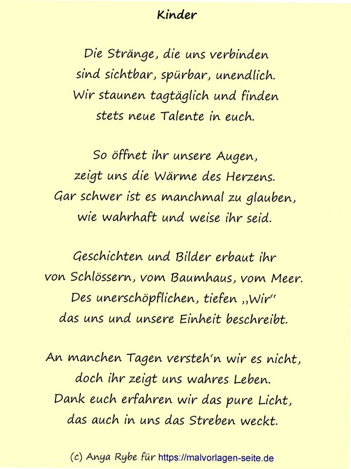 Schöne Neue Gedichte Über Kinder - Auch Ohne Eigene Kinder ganzes Gedichte Für Eltern Von Kindern