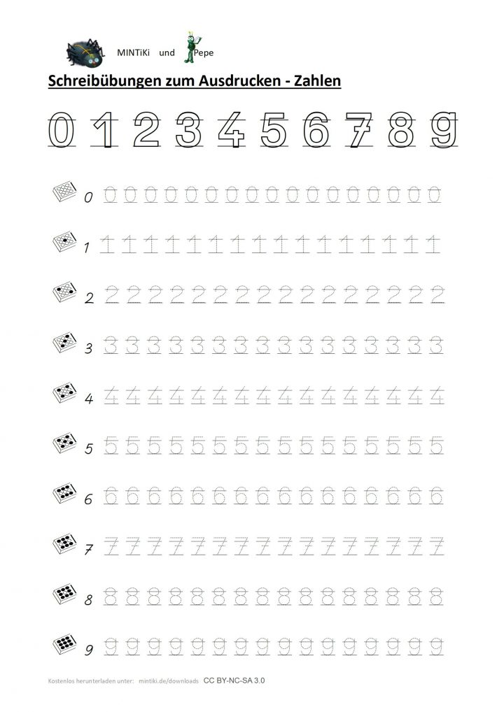 Schreibübung, Buchstaben, Zahlen, Druckbuchstaben in Druckbuchstaben Zum Ausdrucken