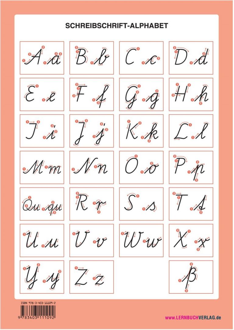 Grundschule Schreibschrift Alphabet