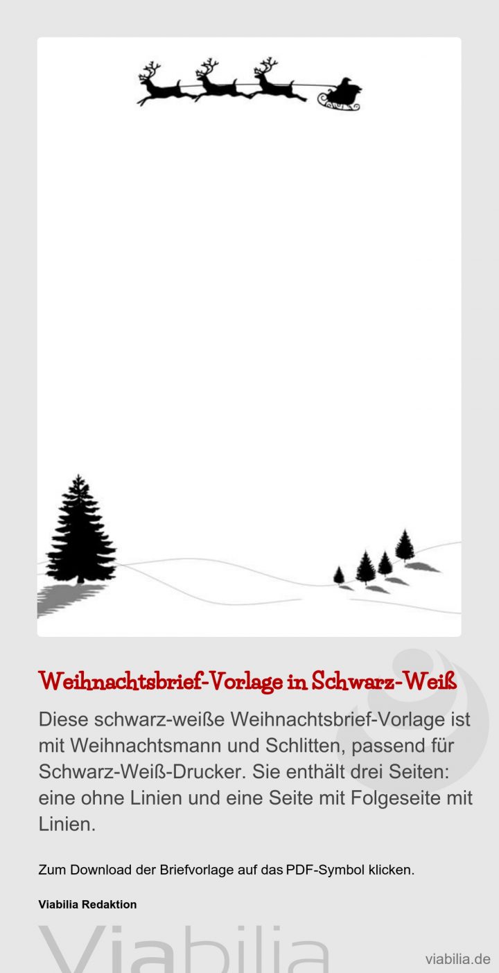 Schwarz-Weiß-Weihnachtsbrief - Weihnachtsgruß innen Weihnachtsbrief Vorlage