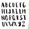Schwarze Gezeichnetes Alphabet Der Tinte Hand ganzes Alphabet Großbuchstaben