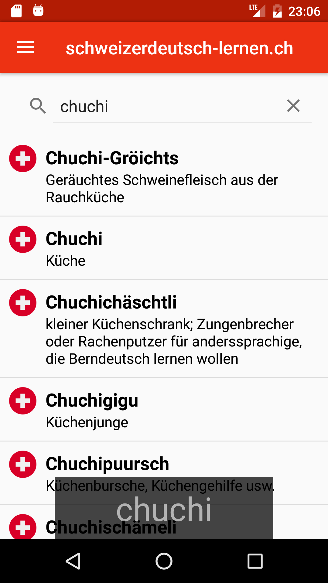 Schweizerdeutschl Lernen App - Chüchichäschtli ganzes Schweizerdeutsche Zungenbrecher