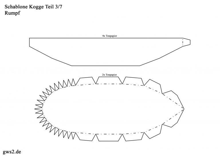 Segelschiff Aus Papier Basteln - Kogge Der Deutschen Hanse mit