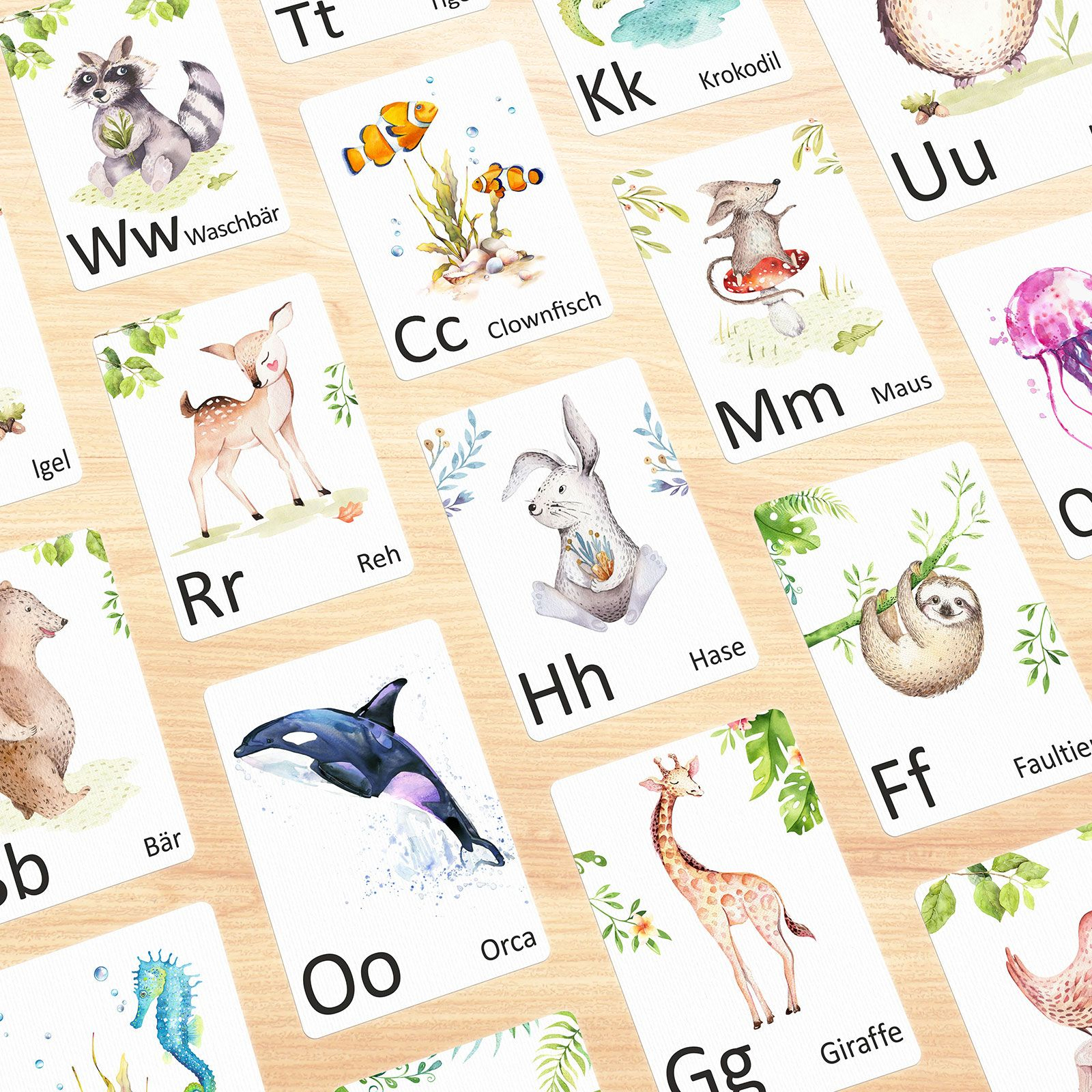 Set 26 Tier Buchstabenkarten | Buchstaben Lernen, Alphabet verwandt mit Buchstabenkarten