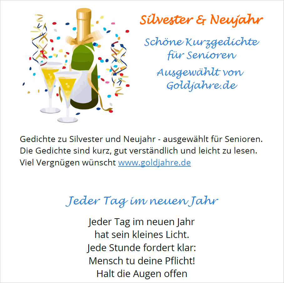 Silvester &amp; Neujahr über Wünsche Zum Neuen Jahr Peter Rosegger